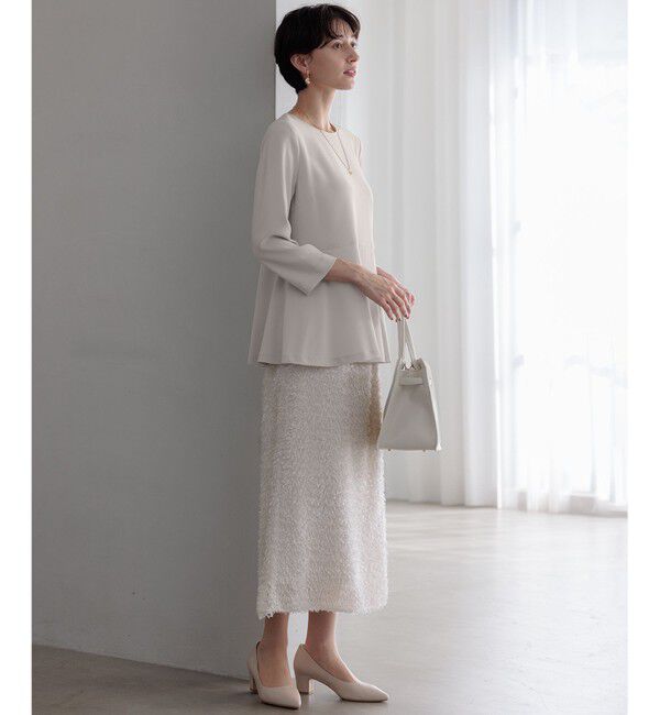 23区「【洗える】トリアセダブルジョーゼット ペプラム ブラウス」|シャツ・ブラウス|