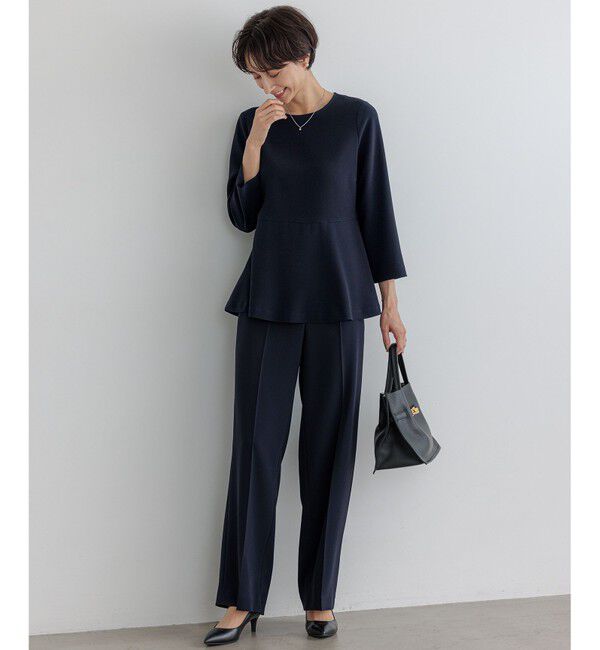 23区「【洗える】トリアセダブルジョーゼット ペプラム ブラウス」|シャツ・ブラウス|