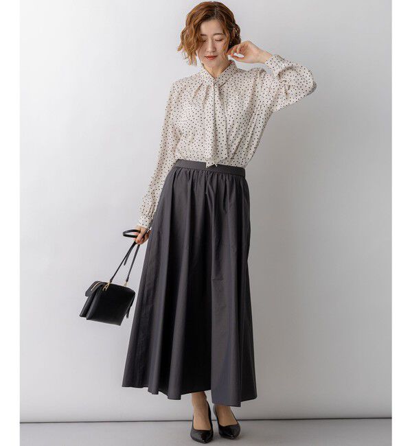 23区「ランダムドットプリント タックブラウス」|シャツ・ブラウス|