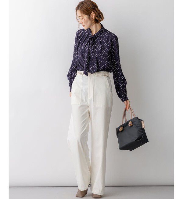 23区「ランダムドットプリント タックブラウス」|シャツ・ブラウス|