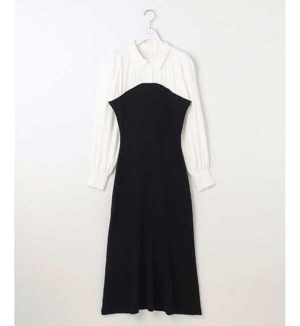 ANY SIS「【全方位 好印象】シャツコンビリブニット ワンピース」|ワンピース|