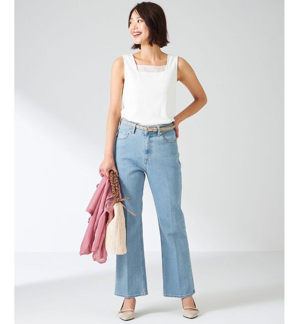 ANY SIS「【洗える】シアーコンビスクエアネック タンクトップ」|タンクトップ|