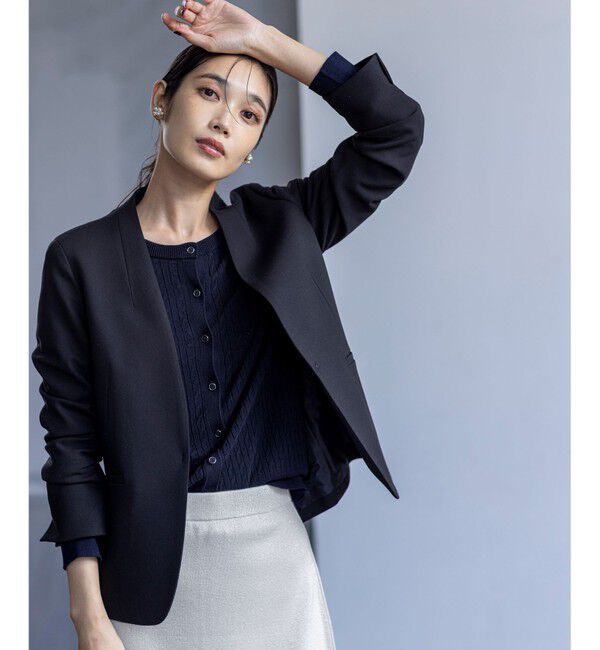 ANY SIS「ビューティサーモ2WAYストレッチ ノーカラージャケット」|ノーカラージャケット|