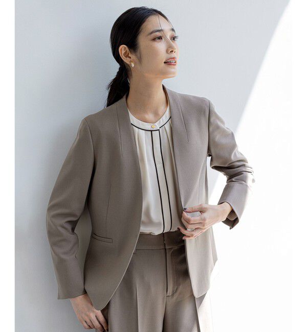 ANY SIS「ビューティサーモ2WAYストレッチ ノーカラージャケット」|ノーカラージャケット|