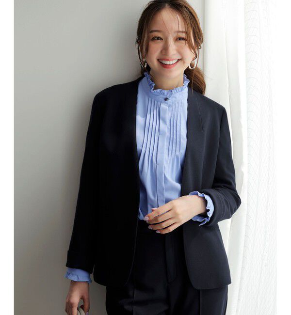 ANY SIS「ビューティサーモ2WAYストレッチ ノーカラージャケット」|ノーカラージャケット|