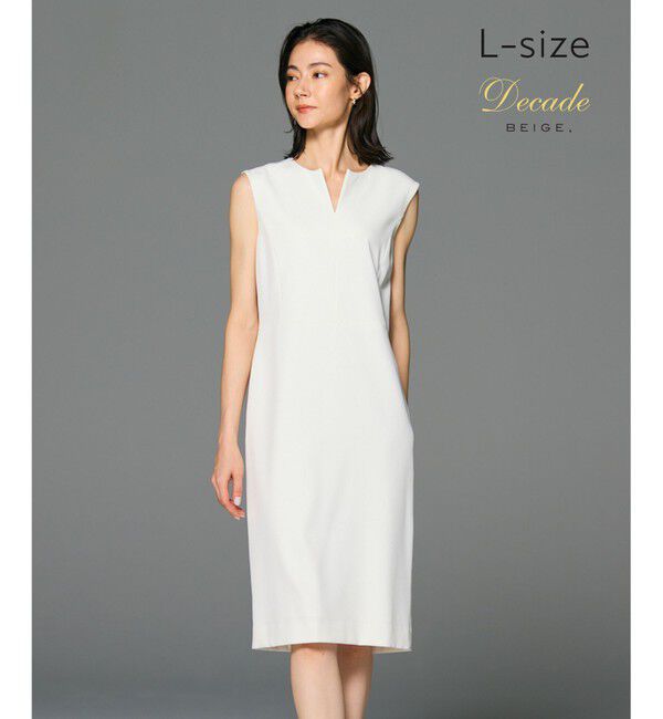 BEIGE,「【L-size・セットアップ対応】LUIZA / Iラインワンピース」|ワンピース|White