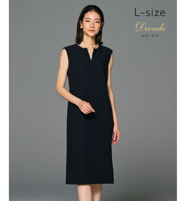 BEIGE,「【L-size・セットアップ対応】LUIZA / Iラインワンピース」|ワンピース|Black