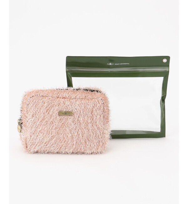 GRACE CONTINENTAL「Fabricスクエアポーチ-AW」|ポーチ|ピンク