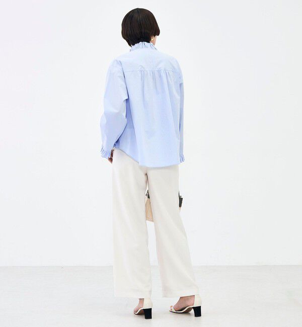 NOLLEY'S sophi「ウォッシャブルORGANICコットンフリルシャツブラウス」|シャツ・ブラウス|