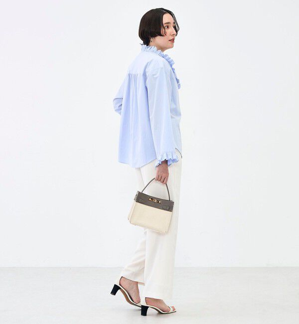 NOLLEY'S sophi「ウォッシャブルORGANICコットンフリルシャツブラウス」|シャツ・ブラウス|