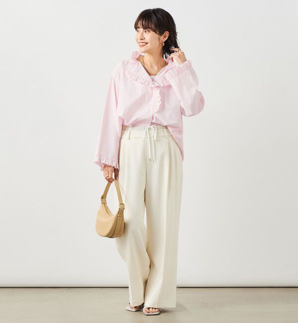 NOLLEY'S sophi「ウォッシャブルORGANICコットンフリルシャツブラウス」|シャツ・ブラウス|