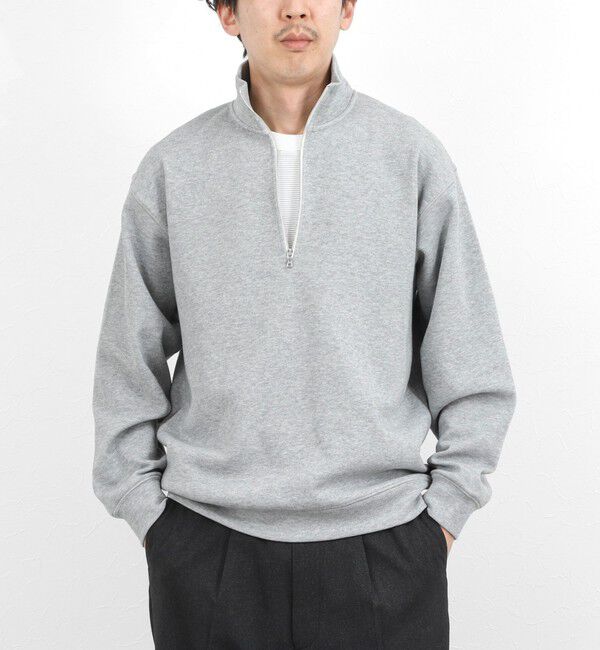NOLLEY'S goodman「リブダンボール スタンドハーフZip 26SS」|スウェット・ジャージ|ライトグレー