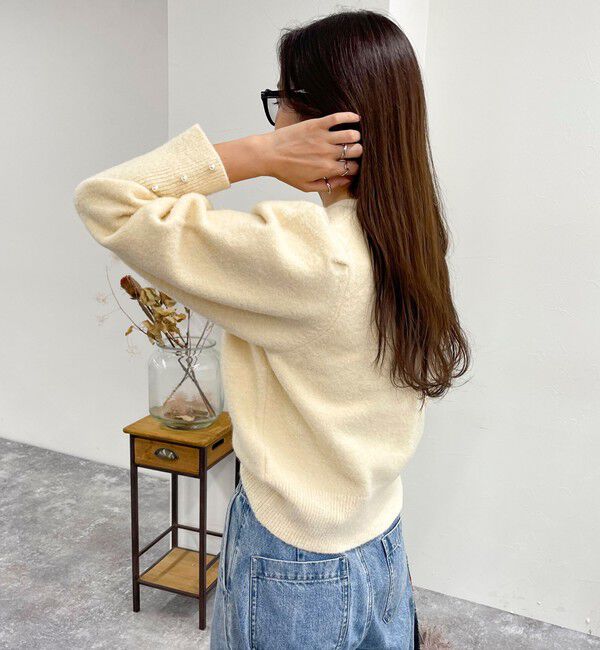 fredy emue「袖ボリュームパール付きニットプルオーバー」|ニット・セーター|