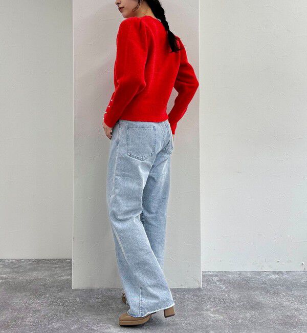 fredy emue「袖ボリュームパール付きニットプルオーバー」|ニット・セーター|