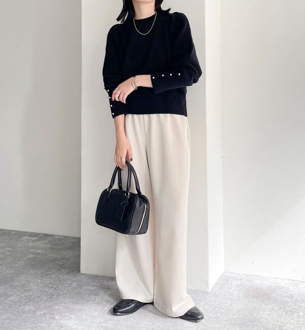 fredy emue「袖ボリュームパール付きニットプルオーバー」|ニット・セーター|