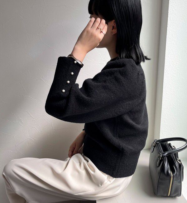 fredy emue「袖ボリュームパール付きニットプルオーバー」|ニット・セーター|