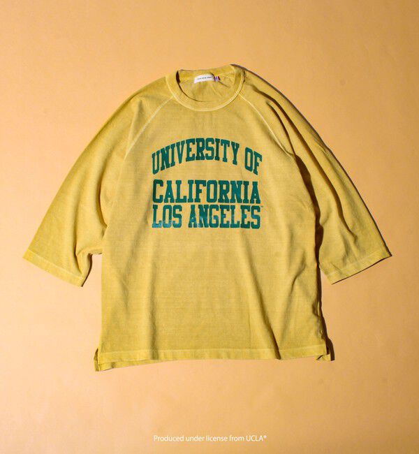 GLOSTER「【GOOD ROCK SPEED】カレッジロゴ ラグランTシャツ 7分袖」|Tシャツ・カットソー|イエロー