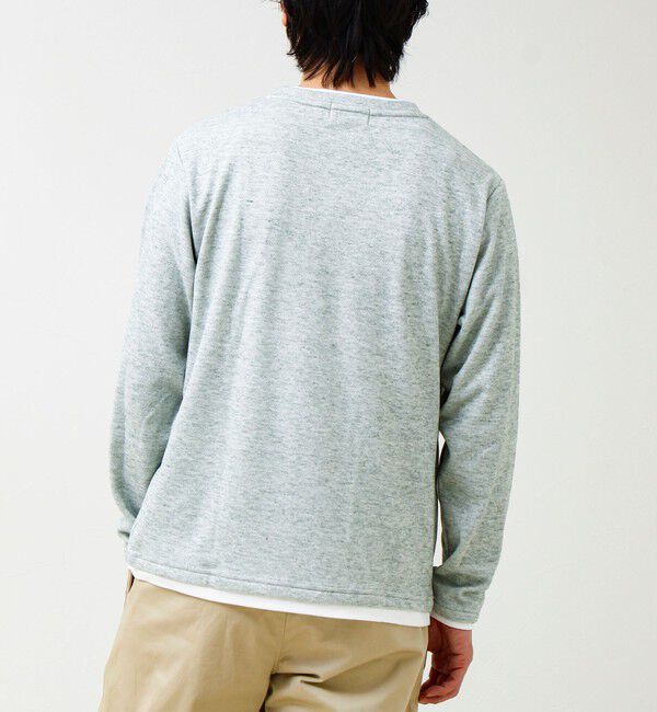 GLOSTER「メランジ微起毛スムース フェイクレイヤード ロンT」|Tシャツ・カットソー|