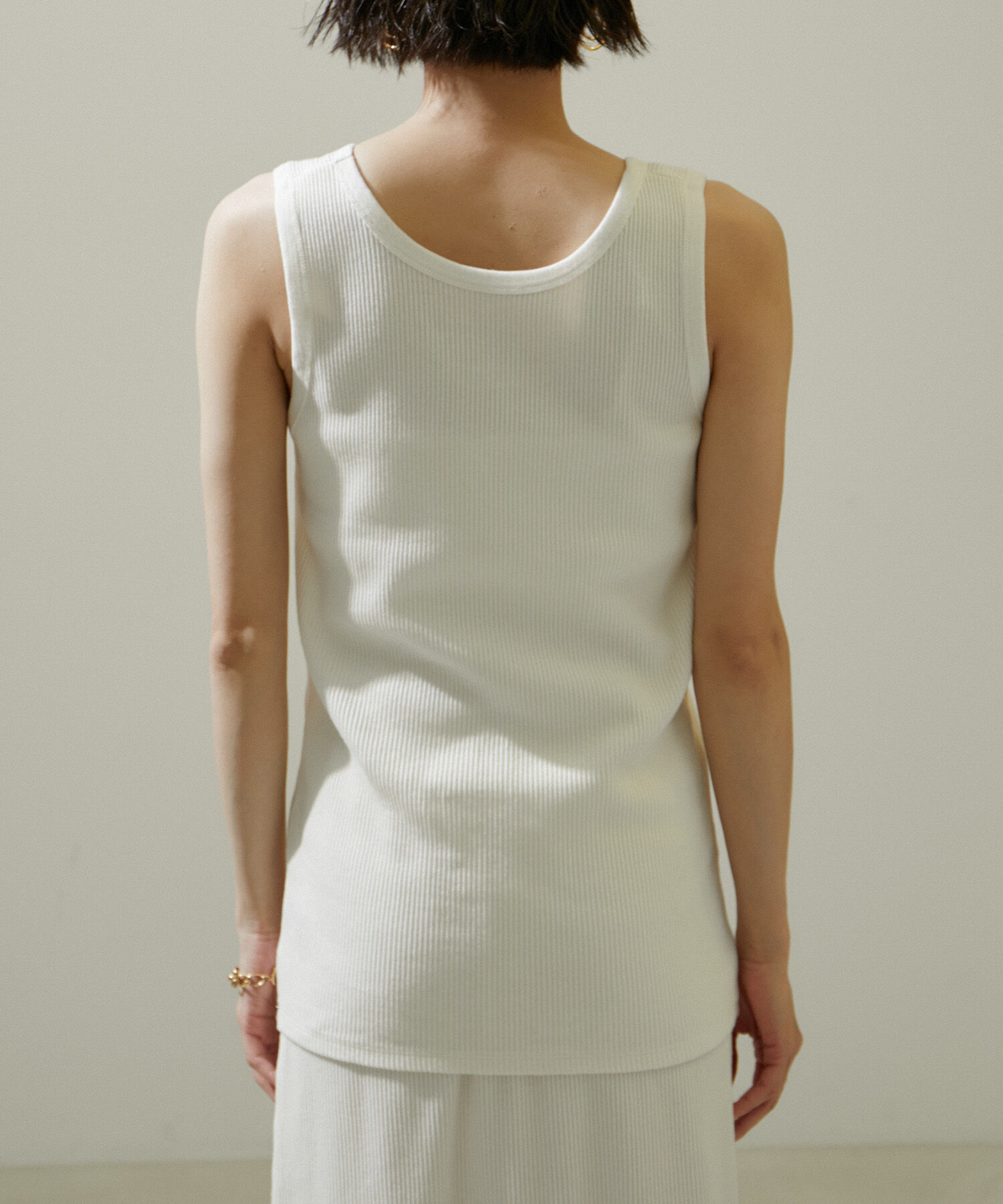 SALON adam et rope'「ヴィンテージライクリブタンクトップ【セットアップ対応・洗える】」|タンクトップ|