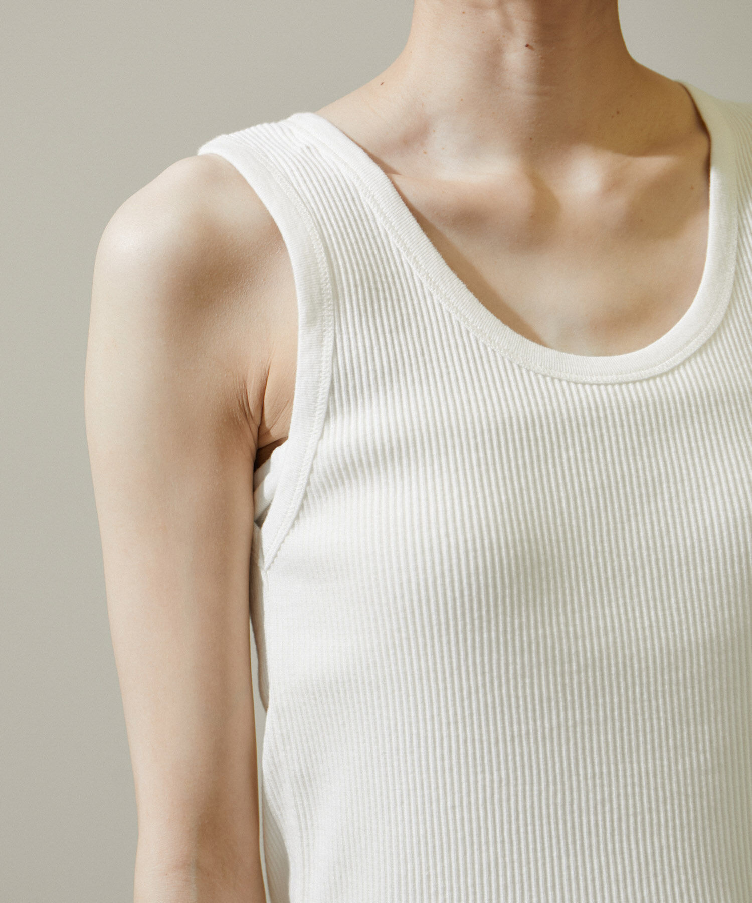 SALON adam et rope'「ヴィンテージライクリブタンクトップ【セットアップ対応・洗える】」|タンクトップ|