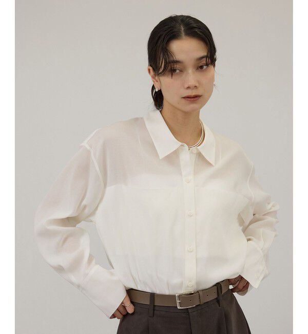 SALON adam et rope'「コットンセミシアーシャツ」|シャツ・ブラウス|オフホワイト(15)