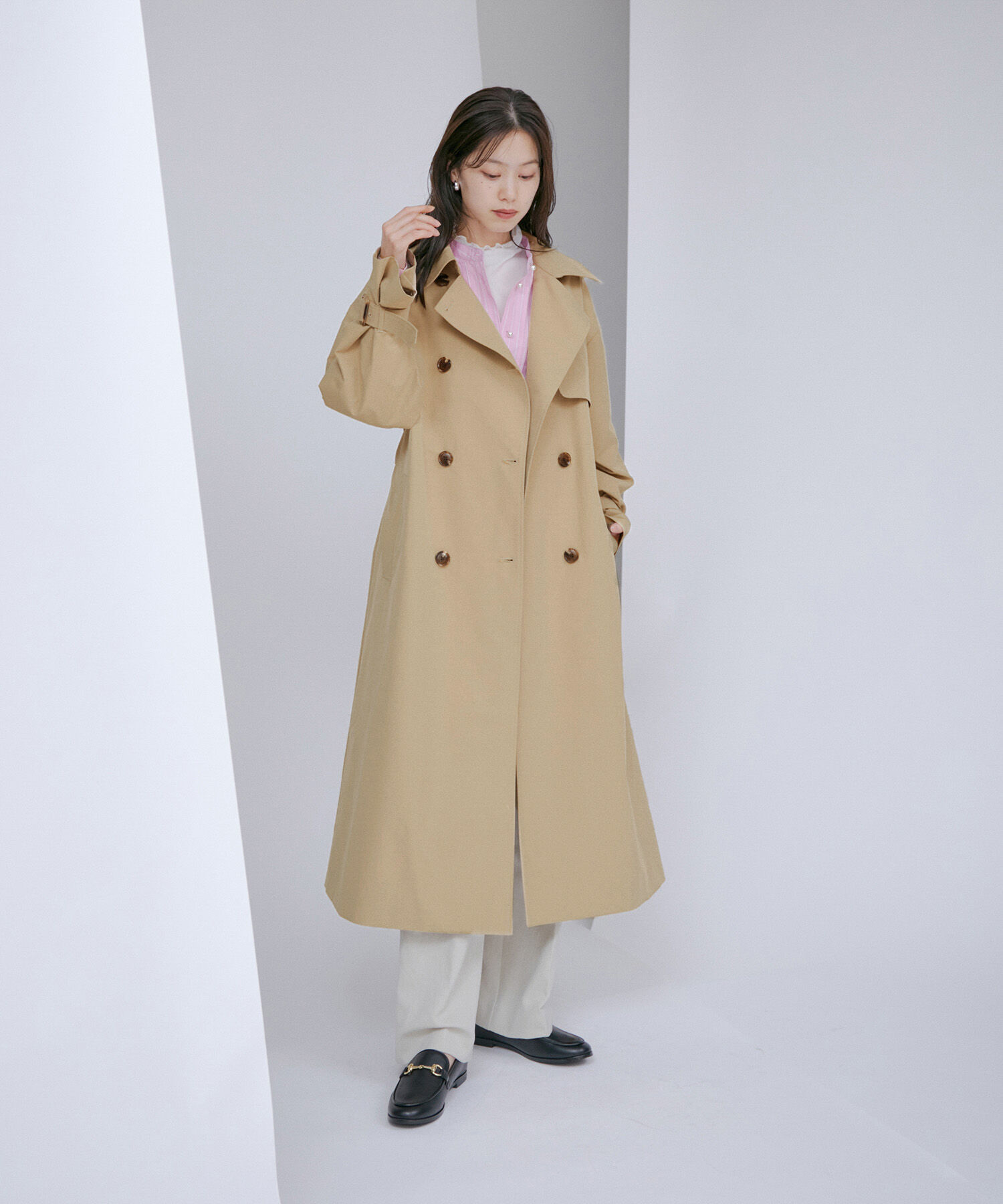 VIS「【撥水・花粉ガード】オーバーサイズトレンチコート」|トレンチコート|