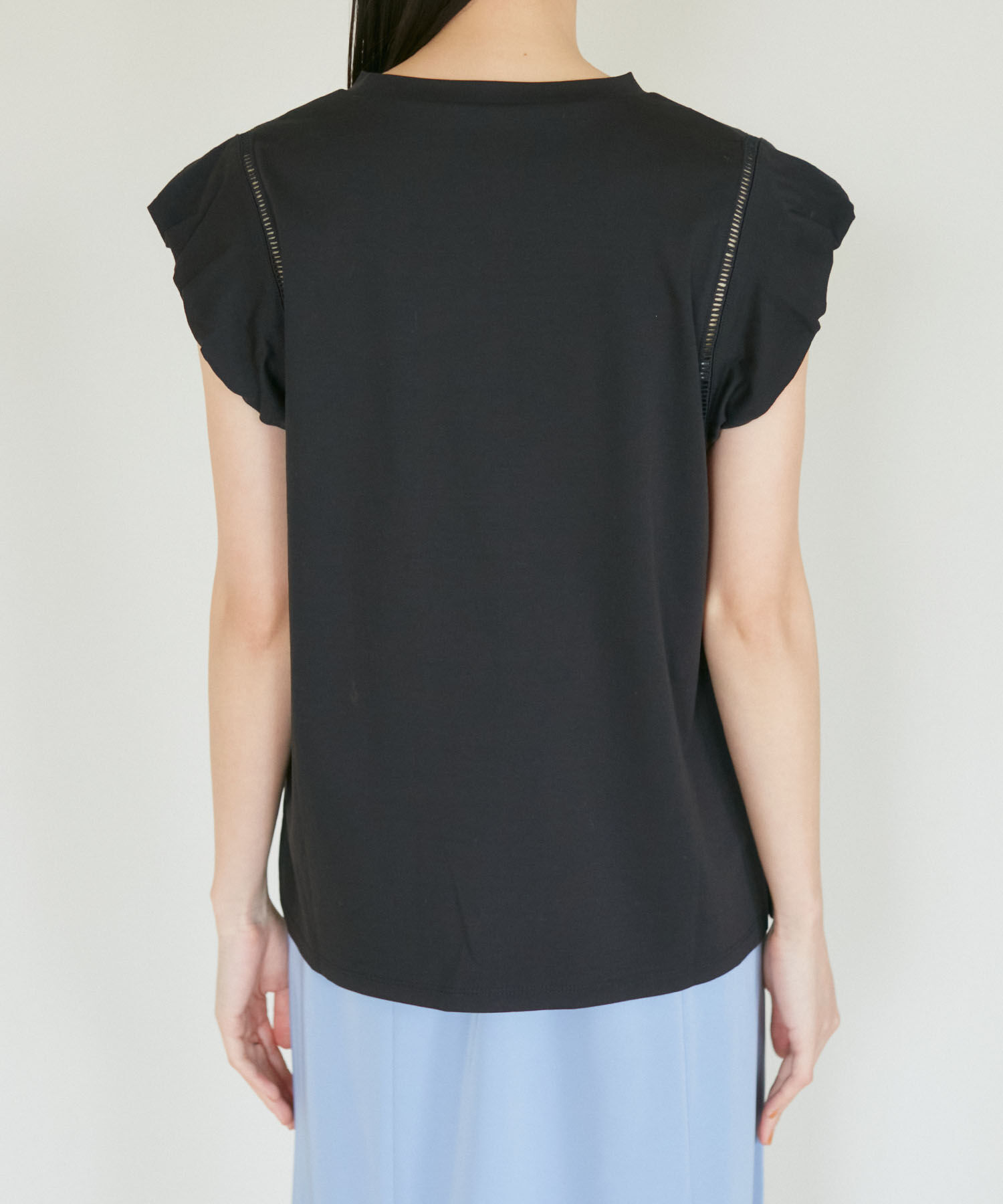 VIS「【洗える】シルケットポイントレースカットソー」|Tシャツ・カットソー|