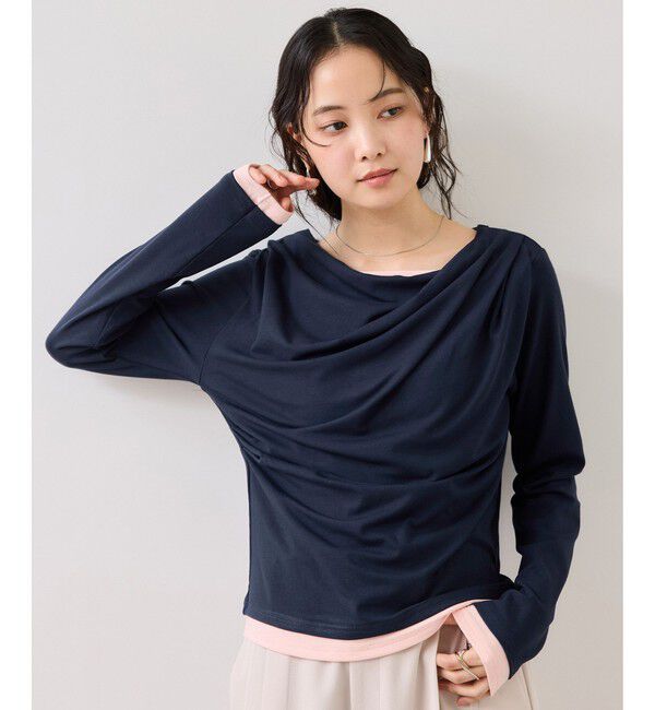 VIS「【WEB限定】レイヤードドレーププルオーバー」|Tシャツ・カットソー|