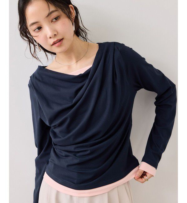 VIS「【WEB限定】レイヤードドレーププルオーバー」|Tシャツ・カットソー|