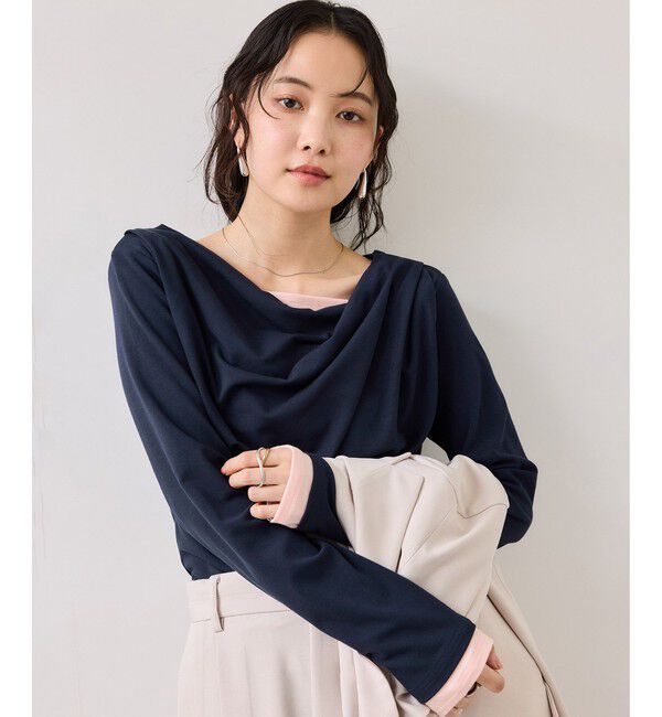 VIS「【WEB限定】レイヤードドレーププルオーバー」|Tシャツ・カットソー|