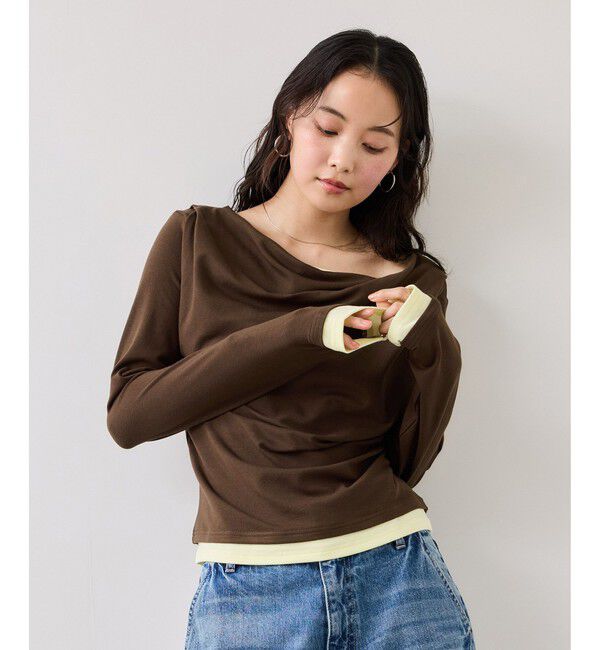 VIS「【WEB限定】レイヤードドレーププルオーバー」|Tシャツ・カットソー|