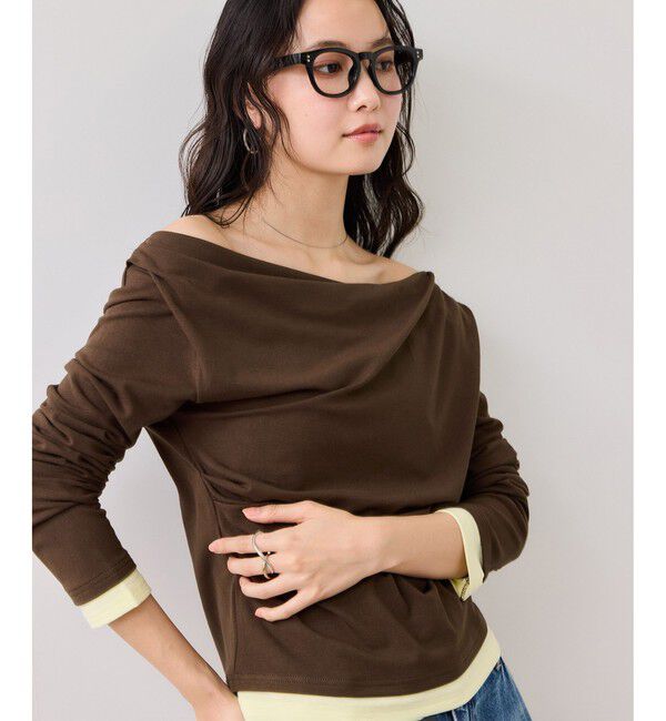 VIS「【WEB限定】レイヤードドレーププルオーバー」|Tシャツ・カットソー|