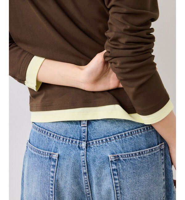 VIS「【WEB限定】レイヤードドレーププルオーバー」|Tシャツ・カットソー|