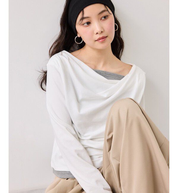 VIS「【WEB限定】レイヤードドレーププルオーバー」|Tシャツ・カットソー|