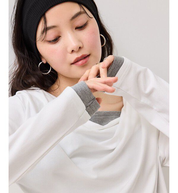 VIS「【WEB限定】レイヤードドレーププルオーバー」|Tシャツ・カットソー|