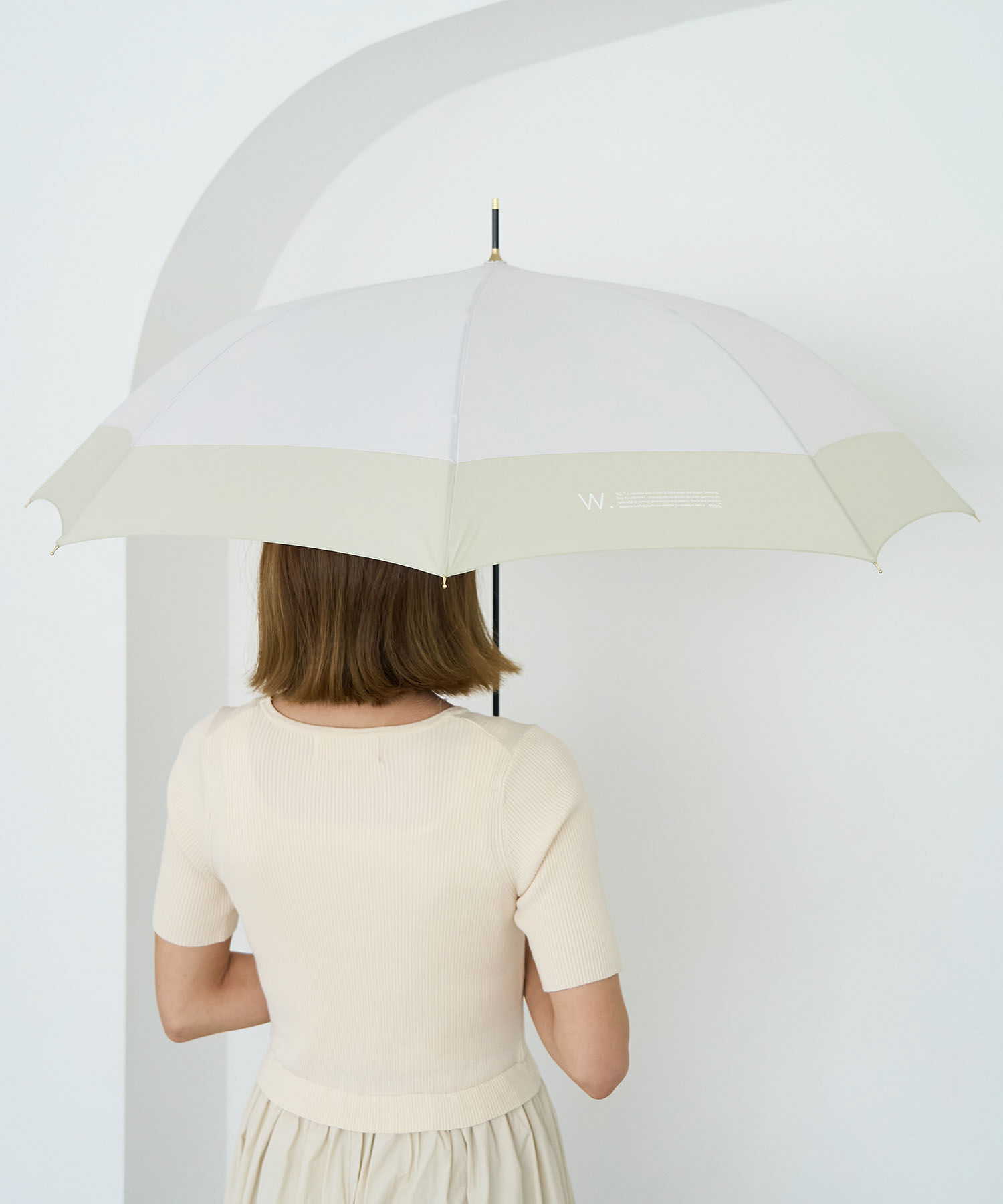 ROPE PICNIC PASSAGE「【Wpc.】晴雨兼用/切り継ぎプレーンアンブレラ」|傘|オフホワイト(15)