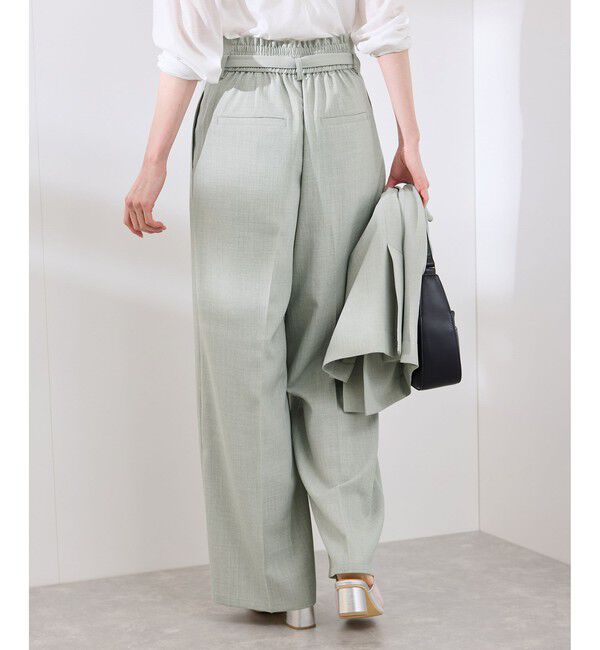 Rope&rsquo;Picnic「カナパ ベルト付きワイドパンツ/セットアップ対応・UV・抗菌防臭・接触冷感」|チノ|