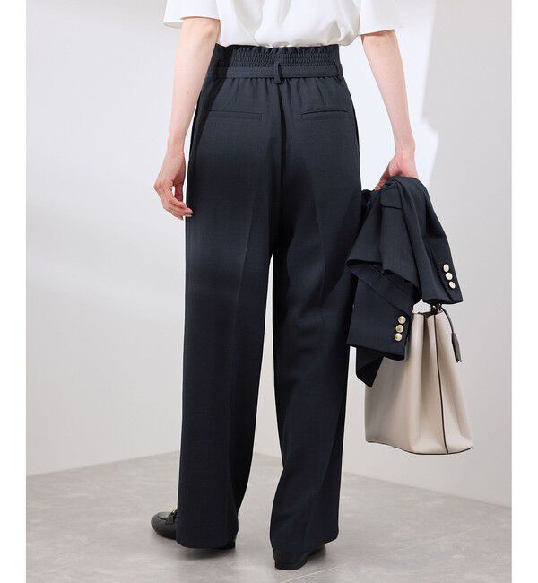 Rope&rsquo;Picnic「カナパ ベルト付きワイドパンツ/セットアップ対応・UV・抗菌防臭・接触冷感」|チノ|