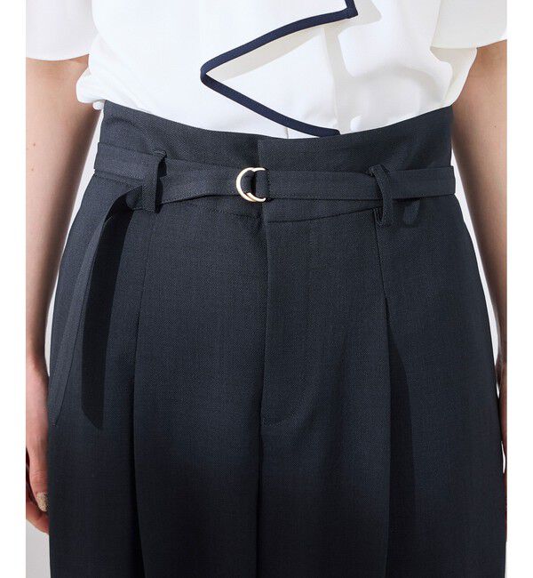 Rope&rsquo;Picnic「カナパ ベルト付きワイドパンツ/セットアップ対応・UV・抗菌防臭・接触冷感」|チノ|