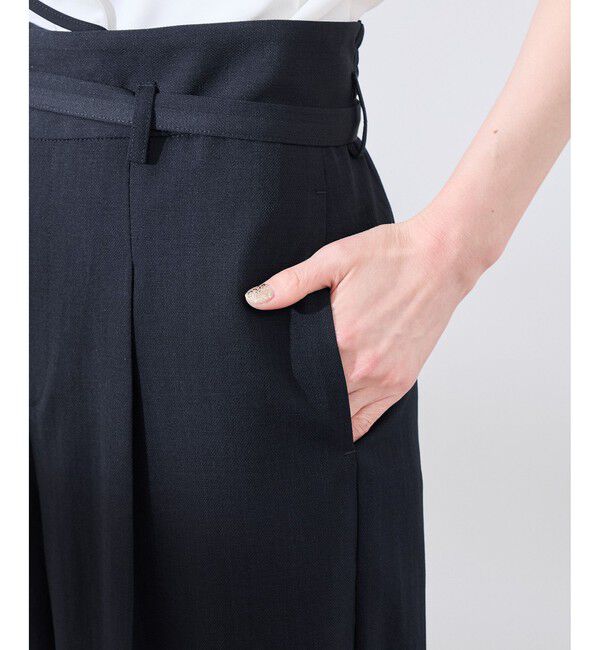 Rope&rsquo;Picnic「カナパ ベルト付きワイドパンツ/セットアップ対応・UV・抗菌防臭・接触冷感」|チノ|