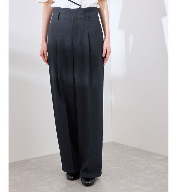 Rope&rsquo;Picnic「カナパ ベルト付きワイドパンツ/セットアップ対応・UV・抗菌防臭・接触冷感」|チノ|