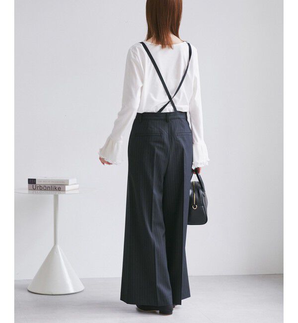 Rope&rsquo;Picnic「フレアシルエットサスペンダー付きパンツ」|チノ|