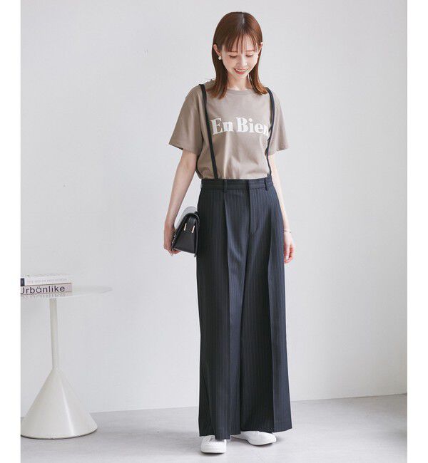 Rope&rsquo;Picnic「フレアシルエットサスペンダー付きパンツ」|チノ|