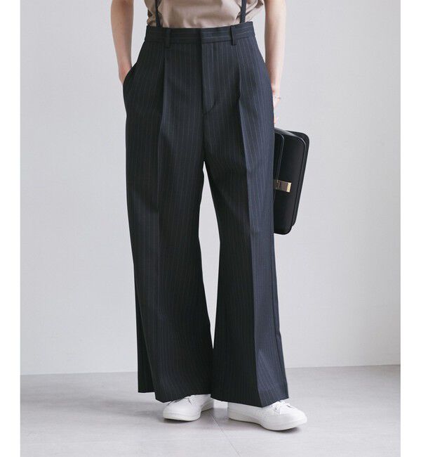 Rope&rsquo;Picnic「フレアシルエットサスペンダー付きパンツ」|チノ|