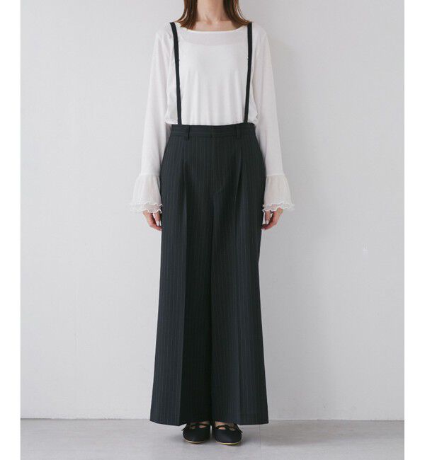 Rope&rsquo;Picnic「フレアシルエットサスペンダー付きパンツ」|チノ|