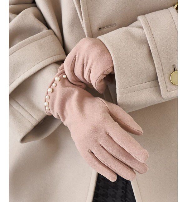 ROPE PICNIC PASSAGE「パールジャージスマホタッチグローブ」|手袋|ピンク(63)