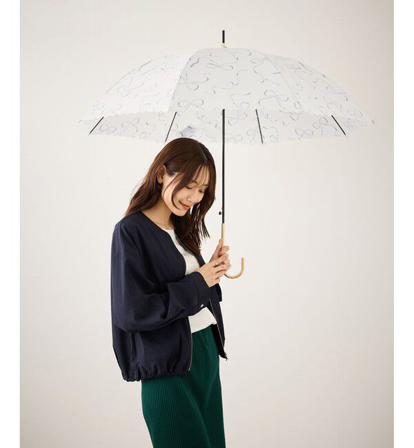 ROPE PICNIC PASSAGE「【Wpc.】【晴雨兼用】ハートリボン長傘」|傘|ホワイト系(11)