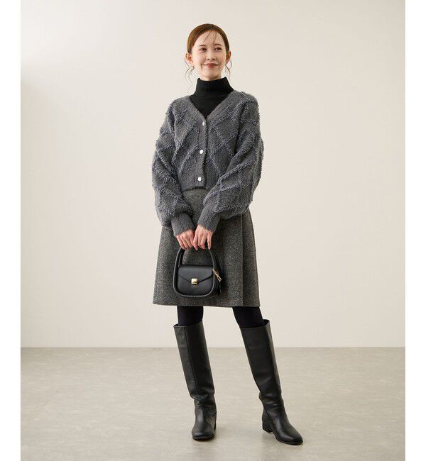 Rope&rsquo;Picnic「ダイヤチェック柄ループフェザーカーディガン」|カーディガン|