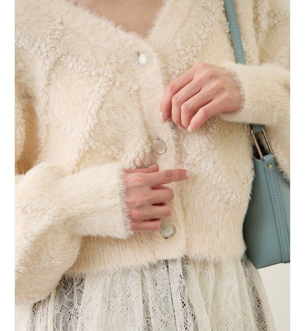 Rope&rsquo;Picnic「ダイヤチェック柄ループフェザーカーディガン」|カーディガン|