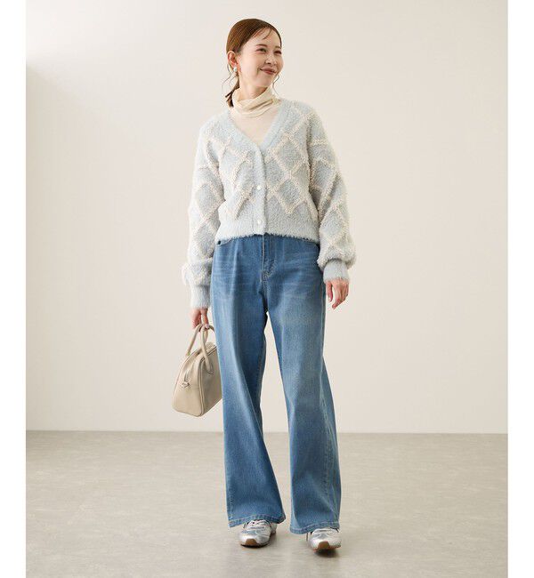 Rope&rsquo;Picnic「ダイヤチェック柄ループフェザーカーディガン」|カーディガン|